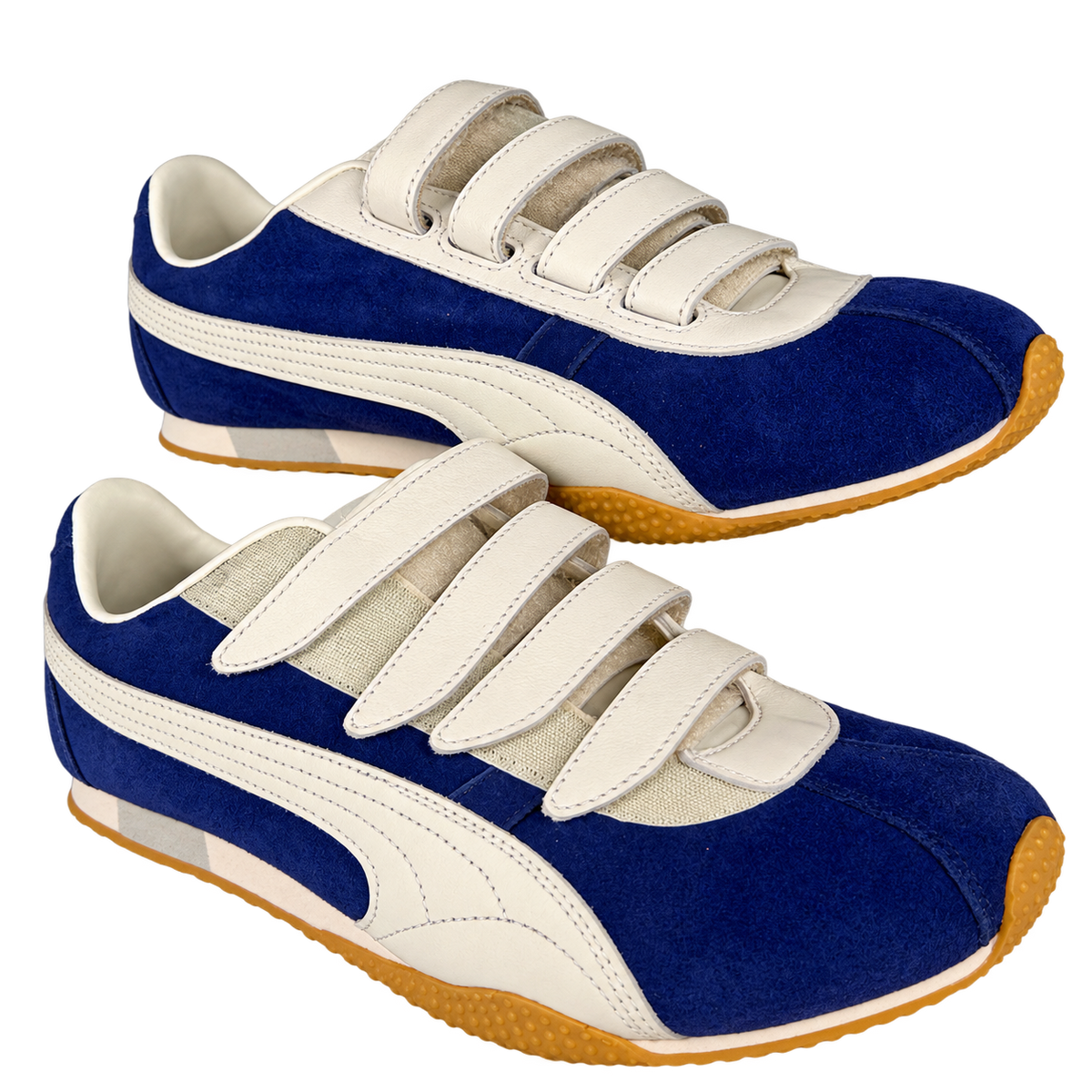 puma blue white strap sneakers