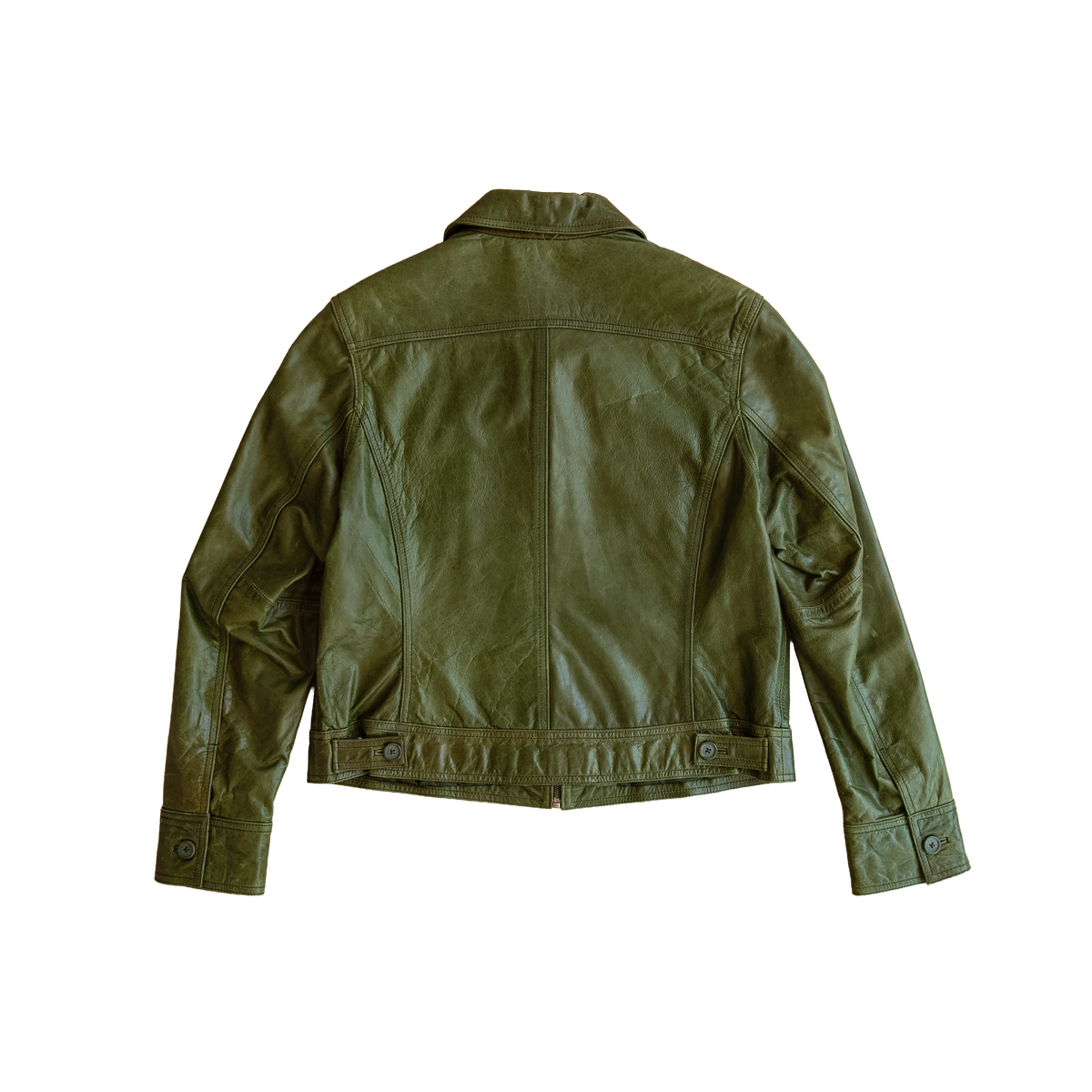 vintage mossimo olive leather jacket