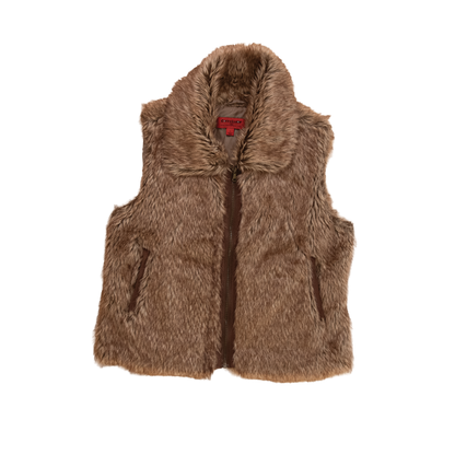 coffee shop faux fur vest