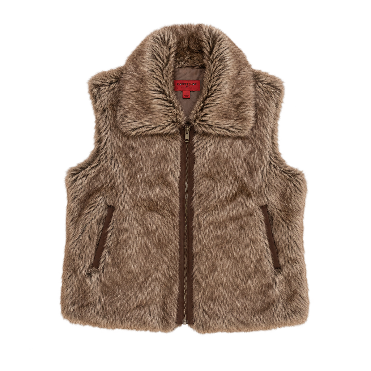 coffee shop faux fur vest