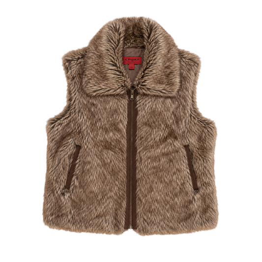 coffee shop faux fur vest