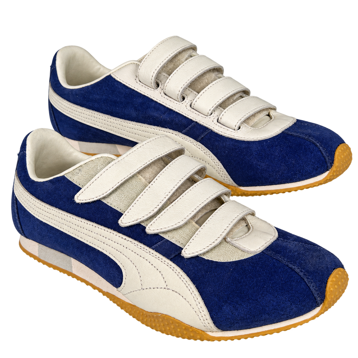 puma blue white strap sneakers