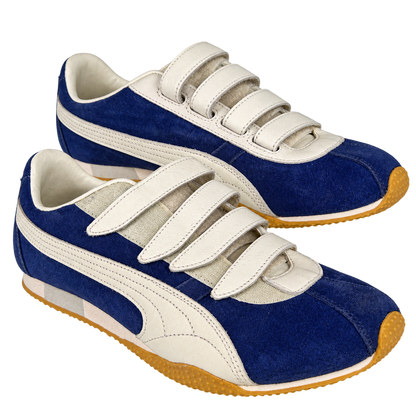 puma blue white strap sneakers