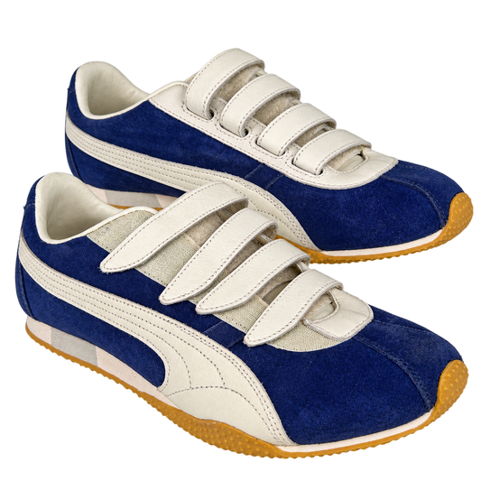 puma blue white strap sneakers