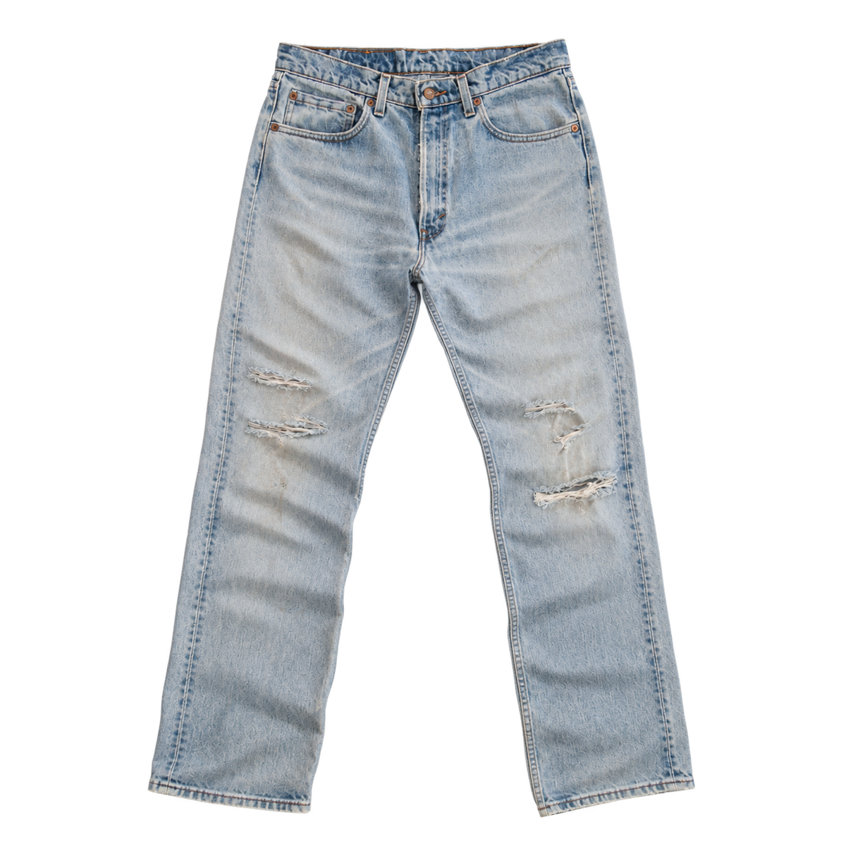 light wash distressed jeans