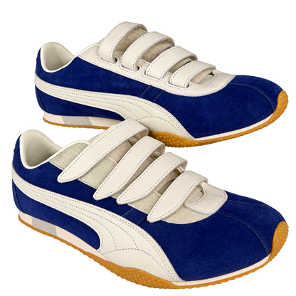 puma blue white strap sneakers