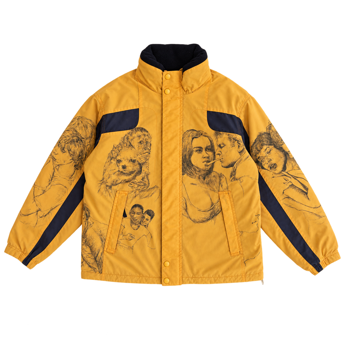 handrawn yellow jacket