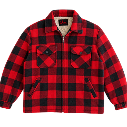 buffalo plaid sherpa jacket