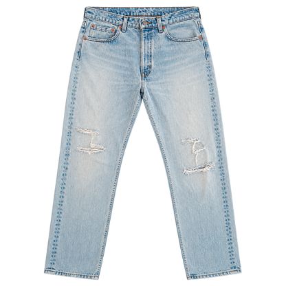 light wash distressed jeans