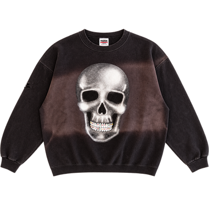 reworked skull crewneck