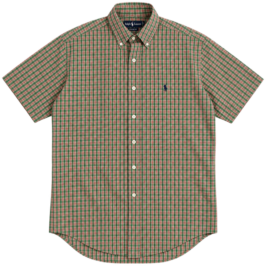 rl plaid short sleeve button-up