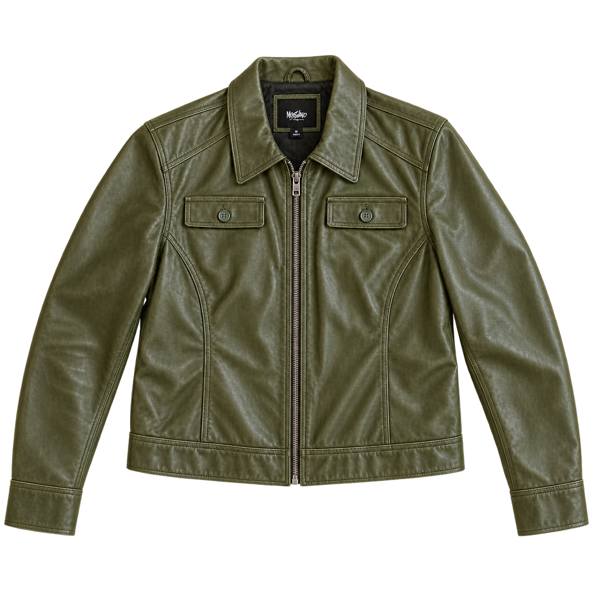 vintage mossimo olive leather jacket