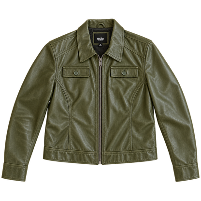 vintage mossimo olive leather jacket