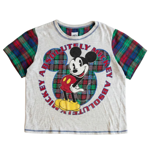 mickey mouse plaid tee