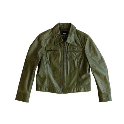 vintage mossimo olive leather jacket