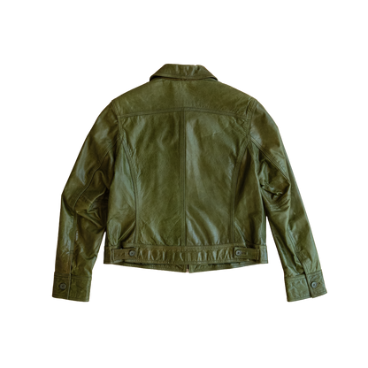 vintage mossimo olive leather jacket