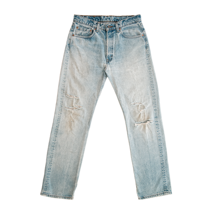 light wash distressed jeans