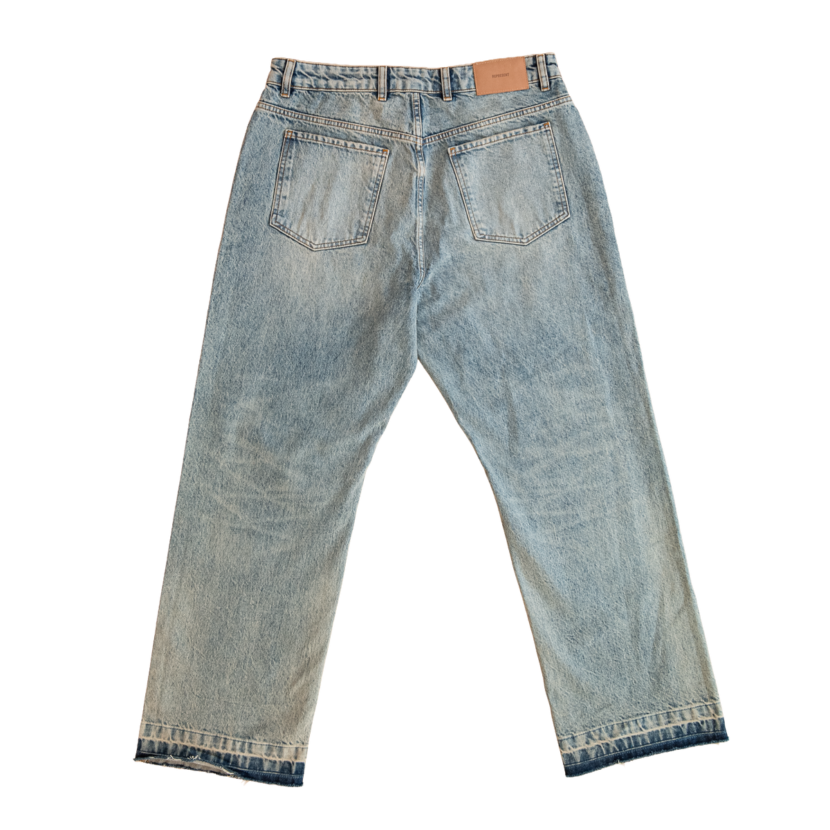 distressed light wash jeans