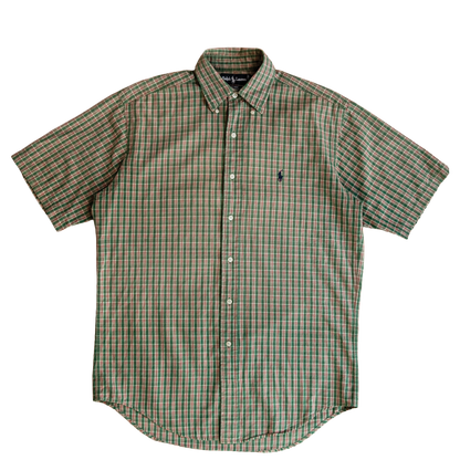 rl plaid short sleeve button-up