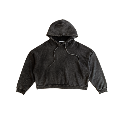 washed black hoodie