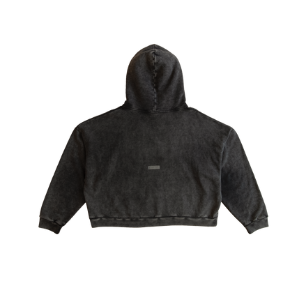 washed black hoodie